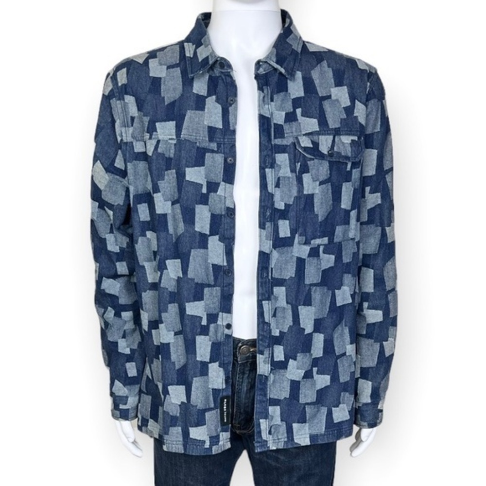 Native Youth Patchwork Button Down Shirt - sz XL - image 5